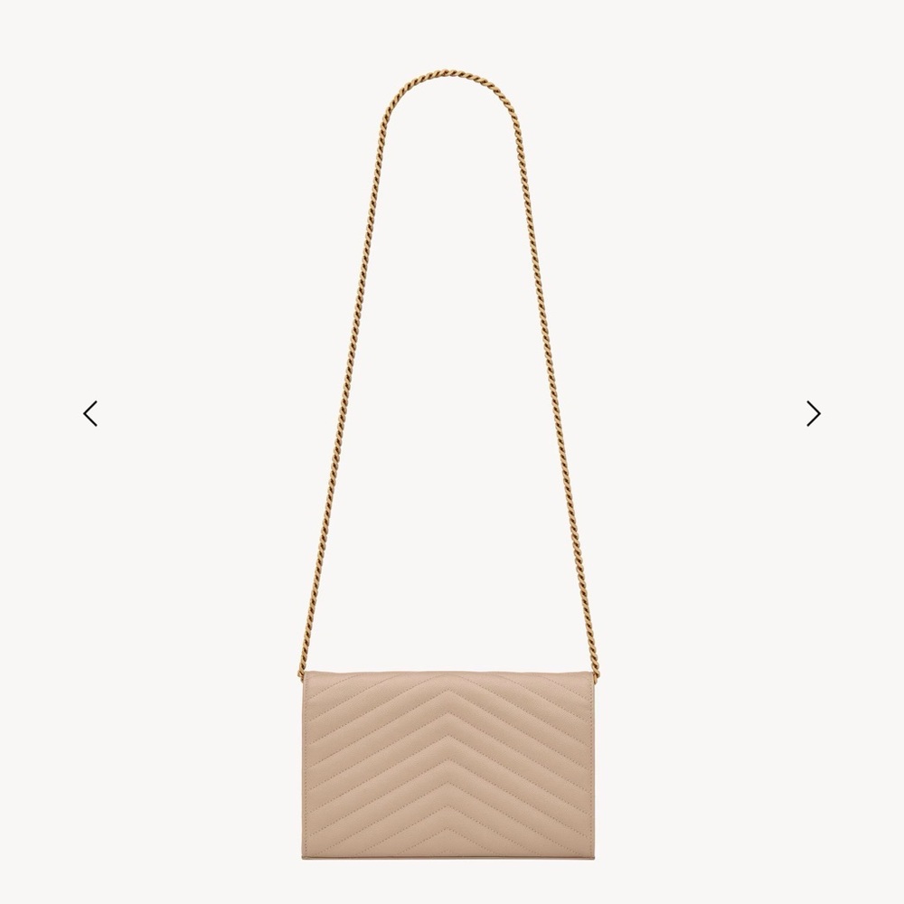 Yves Saint Laurent Classic CASSANDRE chain on wallet in grain LEATHER full set - Picture 3 of 12